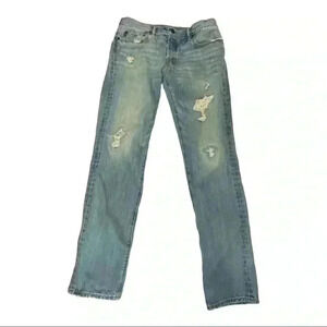 Abercrombie & Fitch denim factory distressed button fly skinny jean
